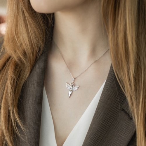 Колье серебряное женское UD Kashtan Фея с фианитами ЛК-0428р