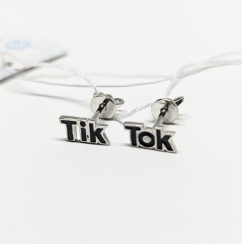 Серебряные сережки пусеты UMAX Tik Tok 20664е