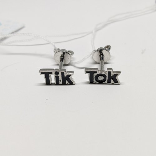 Серебряные сережки пусеты UMAX Tik Tok 20664е