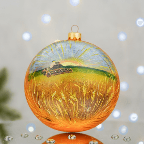 Новогодний шар на елку Santa Shop Лани широкополі Золотой 12 см 4820001179866
