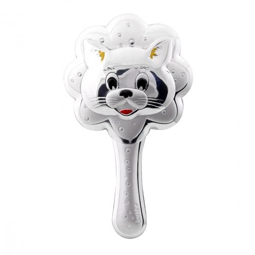 Подарочный набор икона Дева Мария и погремушка Котик Prince Silvero Розовый MB/S086-1R
