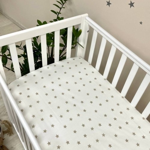 Детская простынь на резинке Маленькая соня Звезда Бежевый 1700346