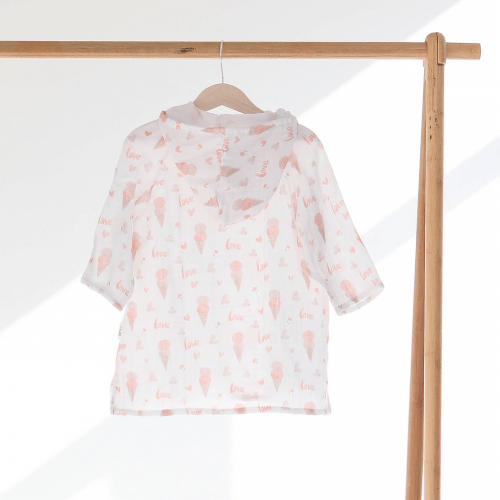 Муслиновая туника детская ELA Textile&Toys Мороженное 1 - 2 лет Муслин Белый/Розовый/Бежевый MT001IC