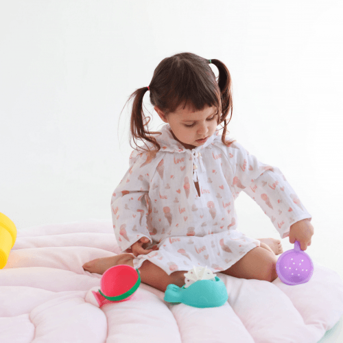 Муслиновая туника детская ELA Textile&Toys Мороженное 1 - 2 лет Муслин Белый/Розовый/Бежевый MT001IC