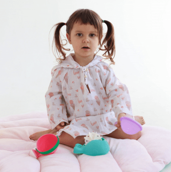 Муслиновая туника детская ELA Textile&Toys Мороженное 1 - 2 лет Муслин Белый/Розовый/Бежевый MT001IC
