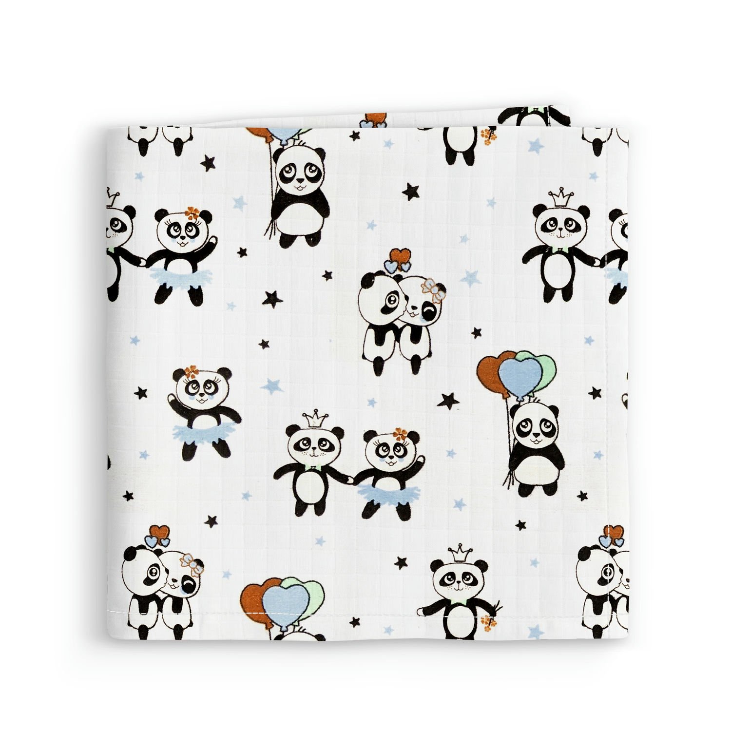 Муслиновая пеленка для детей Cosas Голубой Panda Love Blue