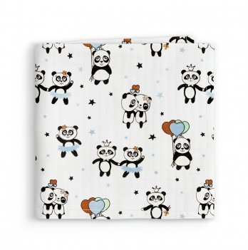 Муслиновая пеленка для детей Cosas Голубой Panda Love Blue