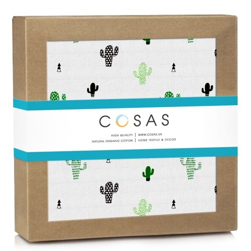 Муслиновая пеленка для детей Cosas Зеленый Cactus