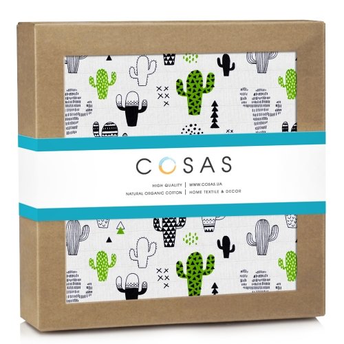 Муслиновая пеленка для детей Cosas Зеленый Cactus Gray Green