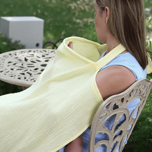 Накидка для кормления из муслина Юла Мама Лимонный NUR-1.4.7