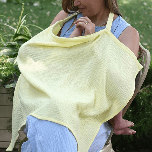 Накидка для кормления из муслина Юла Мама Лимонный NUR-1.4.7