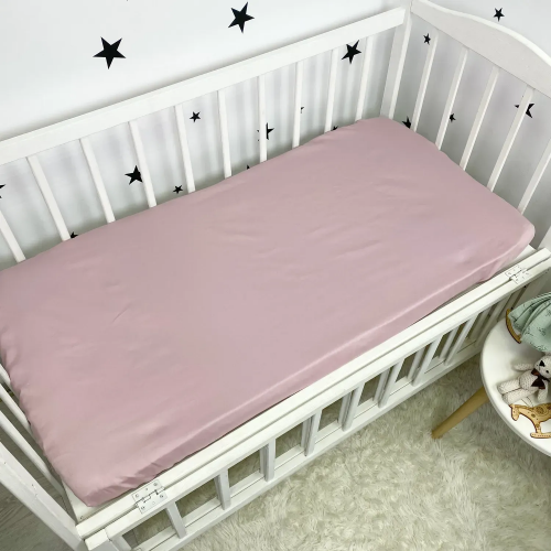 Детское постельное белье в кроватку Oh My Kids Сердечки Сатин Пудровый LINS-0115