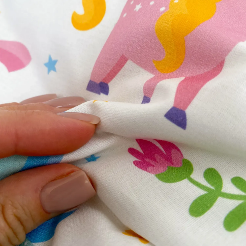 Постельное белье полуторное для подростков Oh My Kids Funny Unicorns Ранфорс Розовый ПБ-128-Х-1