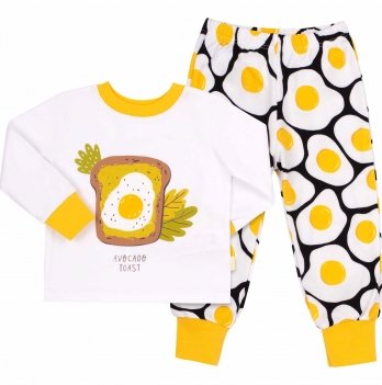 Пижама детская Bembi 2 - 5 лет Интерлок Бело-желтый ПЖ53