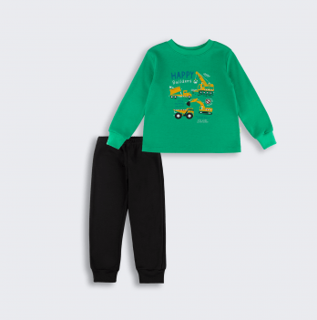 Пижама детская Bembi 1,5 - 5 лет Интерлок Зеленый/Черный ПЖ53