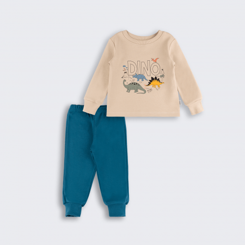 Пижама детская Bembi 1,5 - 5 лет Интерлок Бежевый/Бирюзовый ПЖ53