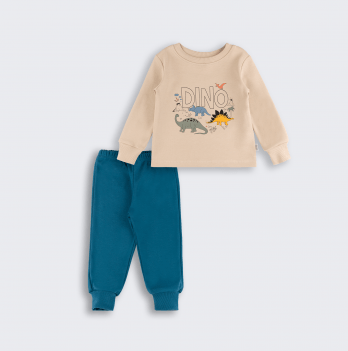 Пижама детская Bembi 1,5 - 5 лет Интерлок Бежевый/Бирюзовый ПЖ53