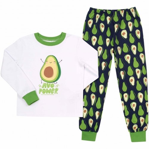 Пижама детская Bembi 1 - 1,5 лет Интерлок Белый/Зеленый ПЖ53