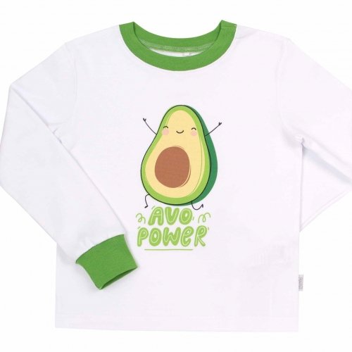 Пижама детская Bembi 1 - 1,5 лет Интерлок Белый/Зеленый ПЖ53