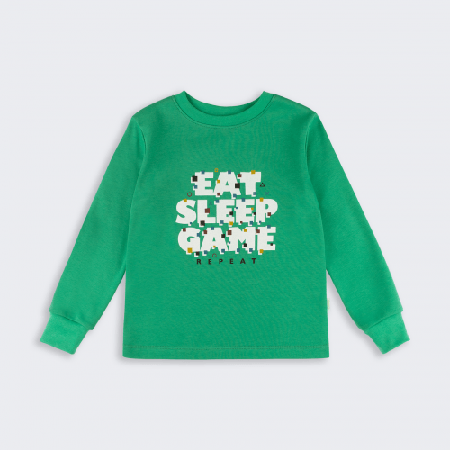 Пижама детская Bembi 6 - 11 лет Интерлок Зеленый/Черный ПЖ53