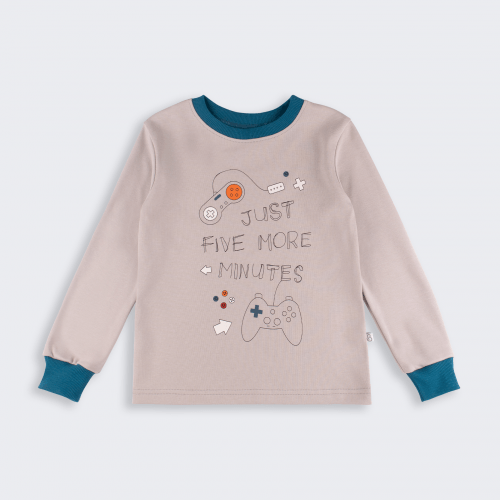 Пижама детская Bembi 6 - 11 лет Интерлок Бежевый/Бирюзовый ПЖ53