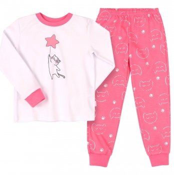 Пижама детская Bembi 1 - 1,5 лет Интерлок Бело-розовый ПЖ53