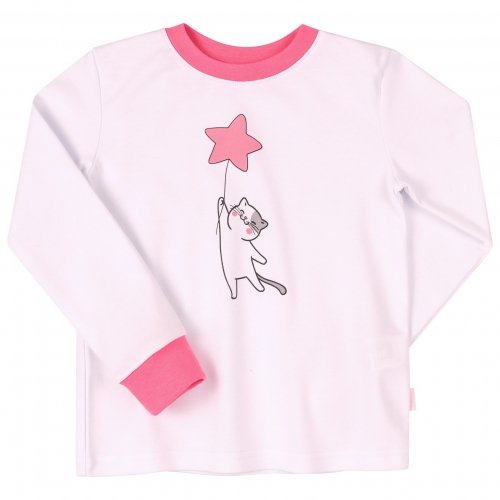 Пижама детская Bembi 1 - 1,5 лет Интерлок Белый/Розовый ПЖ53