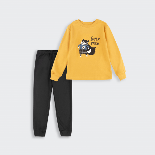 Пижама детская Bembi 1,5 - 5 лет Интерлок Охра/Черный ПЖ53