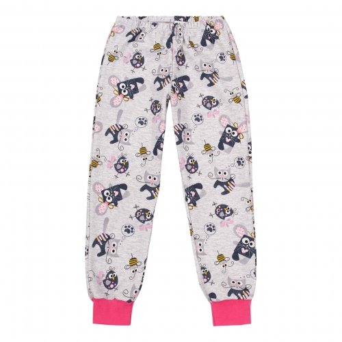 Пижама детская Bembi 1 - 1,5 лет Интерлок Серый/Розовый ПЖ53