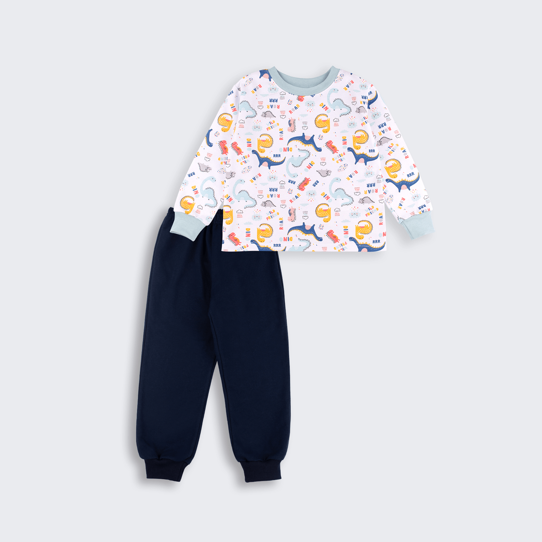 Пижама детская Bembi 2 - 8 лет Байка Белый/Синий ПЖ55