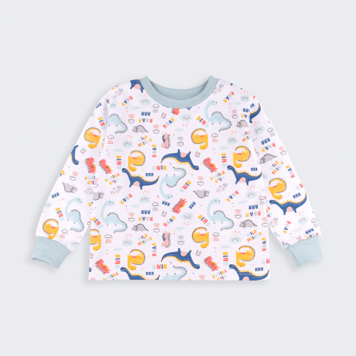 Пижама детская Bembi 2 - 8 лет Байка Белый/Синий ПЖ55