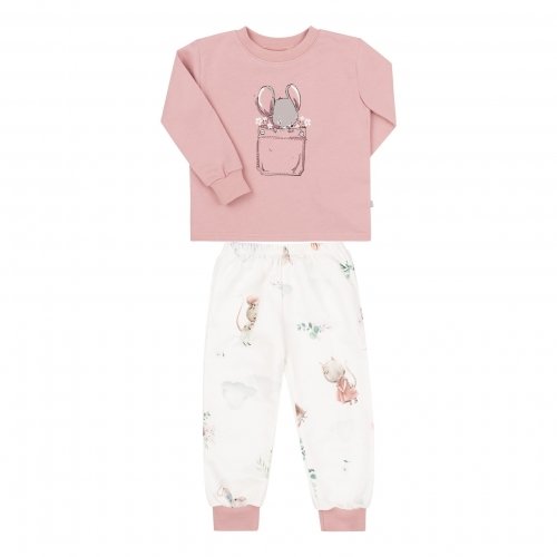 Пижама детская Bembi 2 - 5 лет Байка Молочный/Розовый ПЖ55