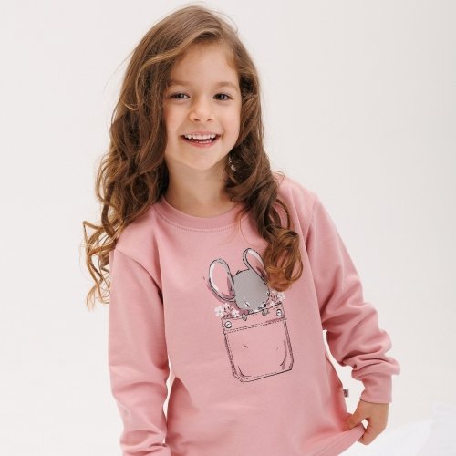 Пижама детская Bembi 6 - 11 лет Байка Молочный/Розовый ПЖ55