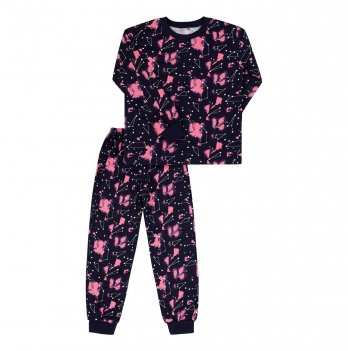 Пижама детская Bembi 2 - 5 лет Байка Сине-розовый ПЖ55
