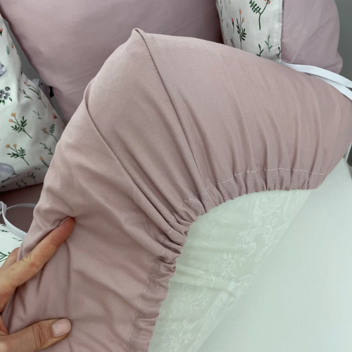 Детское постельное белье в кроватку Oh My Kids Зайчики Сатин Пудровый ПК-091-С