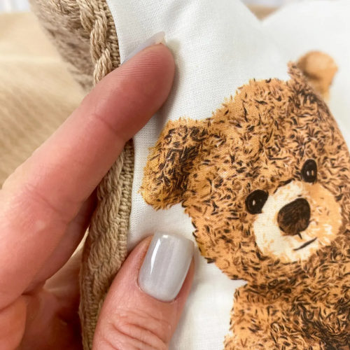 Детское постельное белье в кроватку Oh My Kids Мишки Ранфорс/Пике Бежевый ПК-1113-П