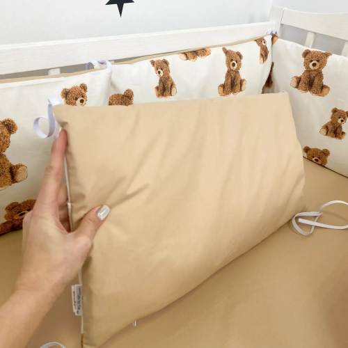 Детское постельное белье в кроватку Oh My Kids Мишки Ранфорс/Пике Бежевый ПК-1114-П