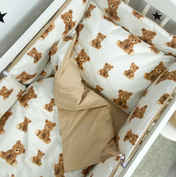 Детское постельное белье в кроватку Oh My Kids Мишки Ранфорс Бежевый ПК-1115-Х
