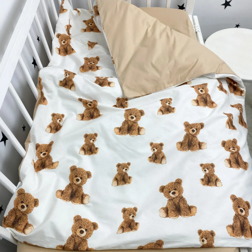 Детское постельное белье в кроватку Oh My Kids Мишки Ранфорс Бежевый ПК-1115-Х