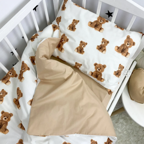 Детское постельное белье в кроватку Oh My Kids Мишки Ранфорс Бежевый ПК-1115-Х