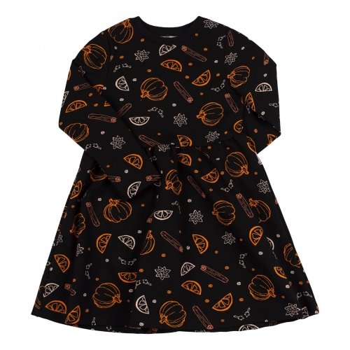 Платье детское Bembi 3 - 7 лет Трикотаж двунитка Черный/Оранжевый ПЛ344