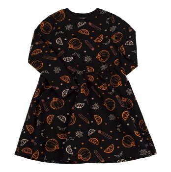 Платье детское Bembi 3 - 7 лет Трикотаж двунитка Черный/Оранжевый ПЛ344