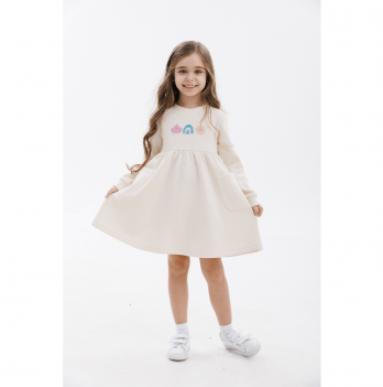 Платье детское Bembi Autumn 2025 1,5 - 5 лет Трикотаж шардон Молочный ПЛ426
