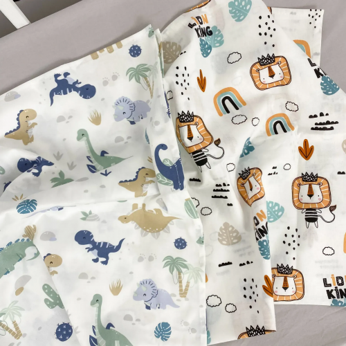 Детское постельное белье в кроватку Oh My Kids Подарочный набор Animal Life Мятный ПНД-033