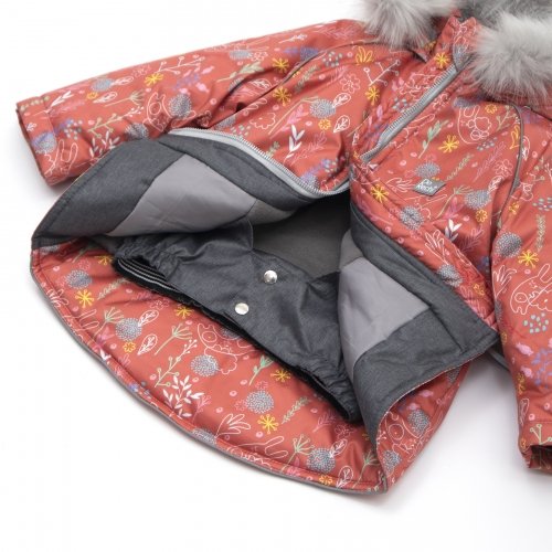 Зимняя куртка парка детская с опушкой ДоРечі Яркая 2 - 5 лет Коралловый 2063