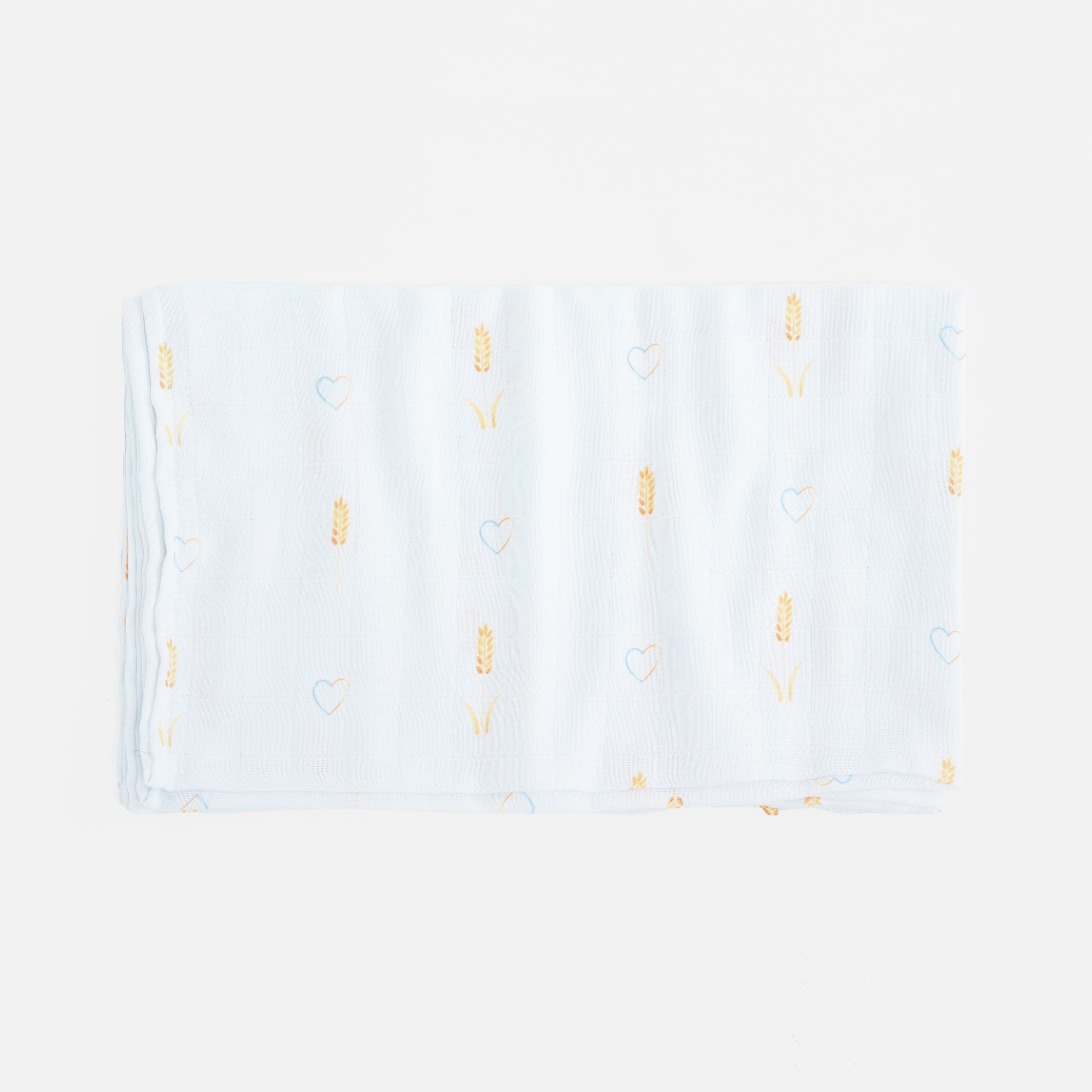 Муслиновая пеленка для детей ELA Textile&Toys Колоски Белый/Желтый 100х80 см DM002E Муслиновая пеленка для детей ELA Textile&Toys Колоски Белый/Желтый 100х80 см DM002E