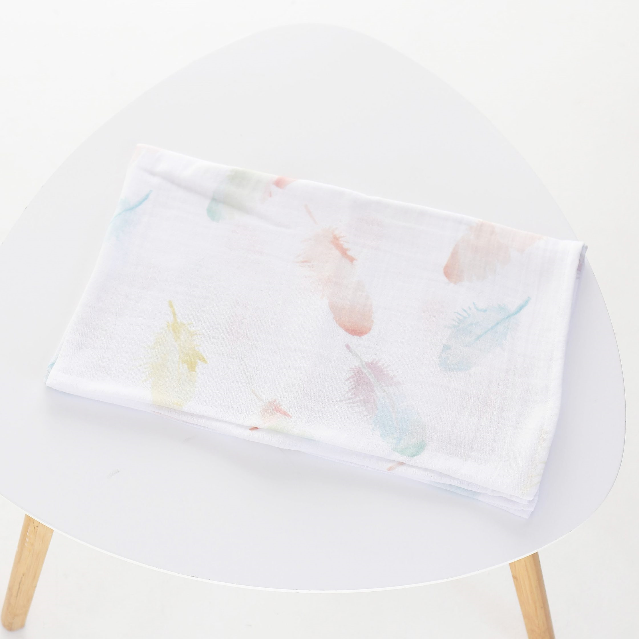 Муслиновая пеленка для детей ELA Textile&Toys Перышки Муслин Белый/Желтый/Голубой 100х80 см MD002FT Муслиновая пеленка для детей ELA Textile&Toys Перышки Муслин Белый/Желтый/Голубой 100х80 см MD002FT