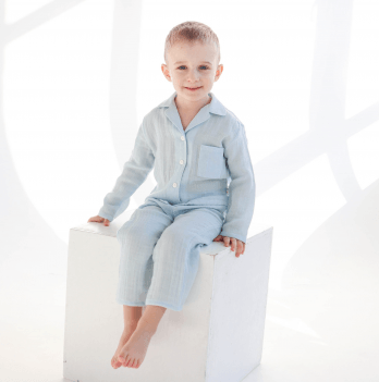 Муслиновая пижама детская ELA Textile&Toys 1,5 - 9 лет Муслин Голубой PJ004BL