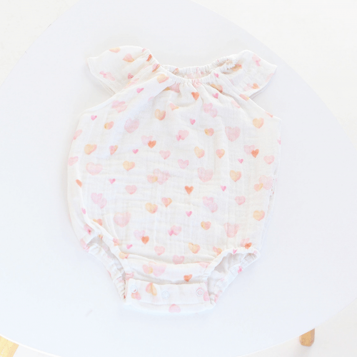 Бодик для новорожденных ELA Textile&Toys Сердечки 0 - 24 мес Муслин Оранжевый BS001YHT