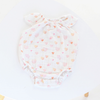 Бодик для новорожденных ELA Textile&Toys Сердечки 0 - 24 мес Муслин Оранжевый BS001YHT